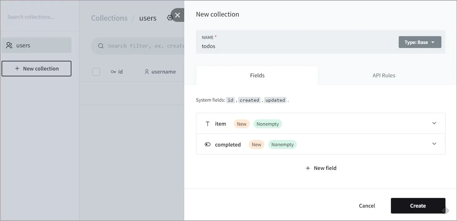 PocketBase screenshot 2